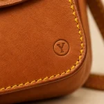 Crossbody Pouch Kit, close-up of the stitching and finish