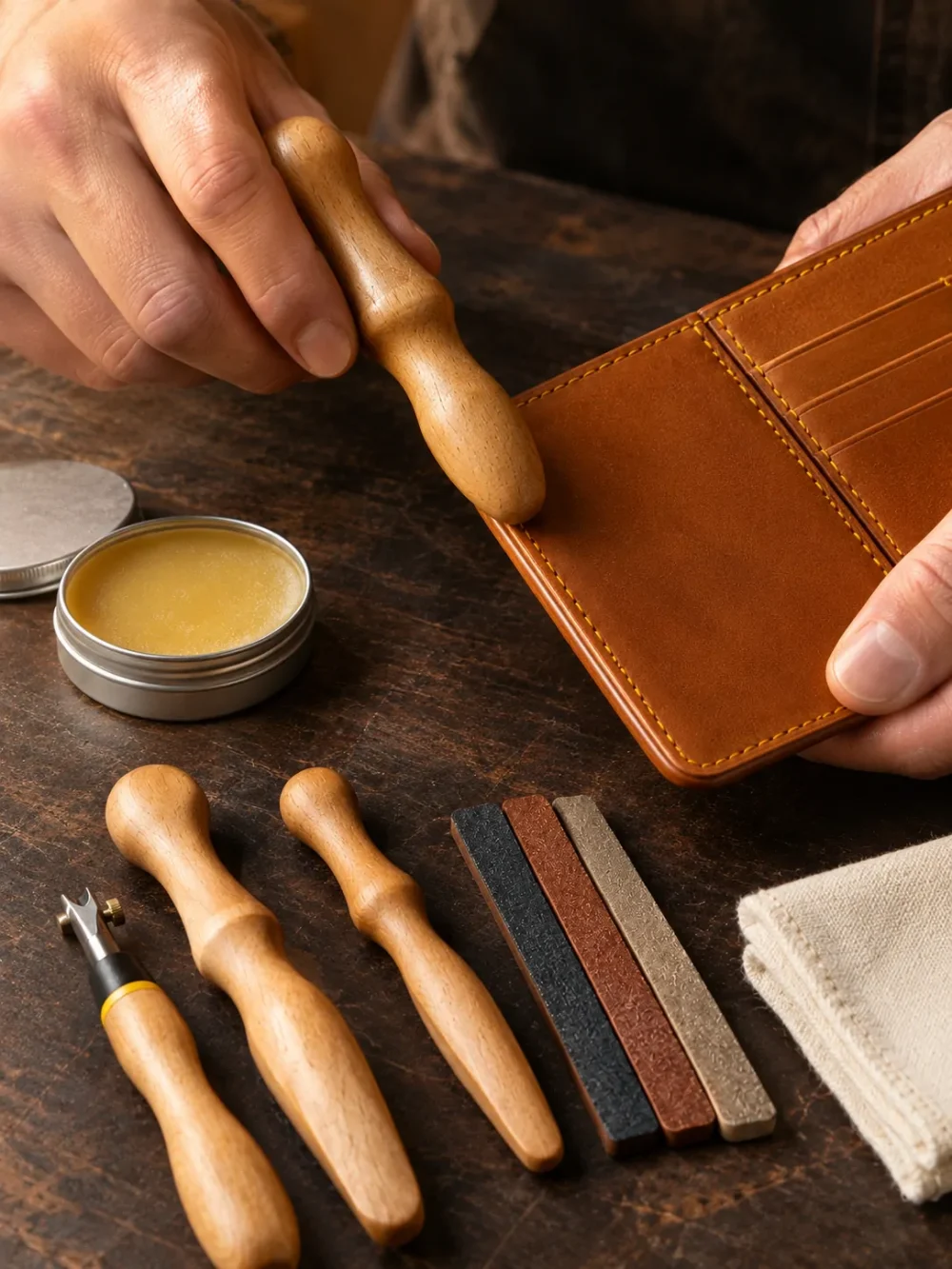 Edge Finishing Set in use
