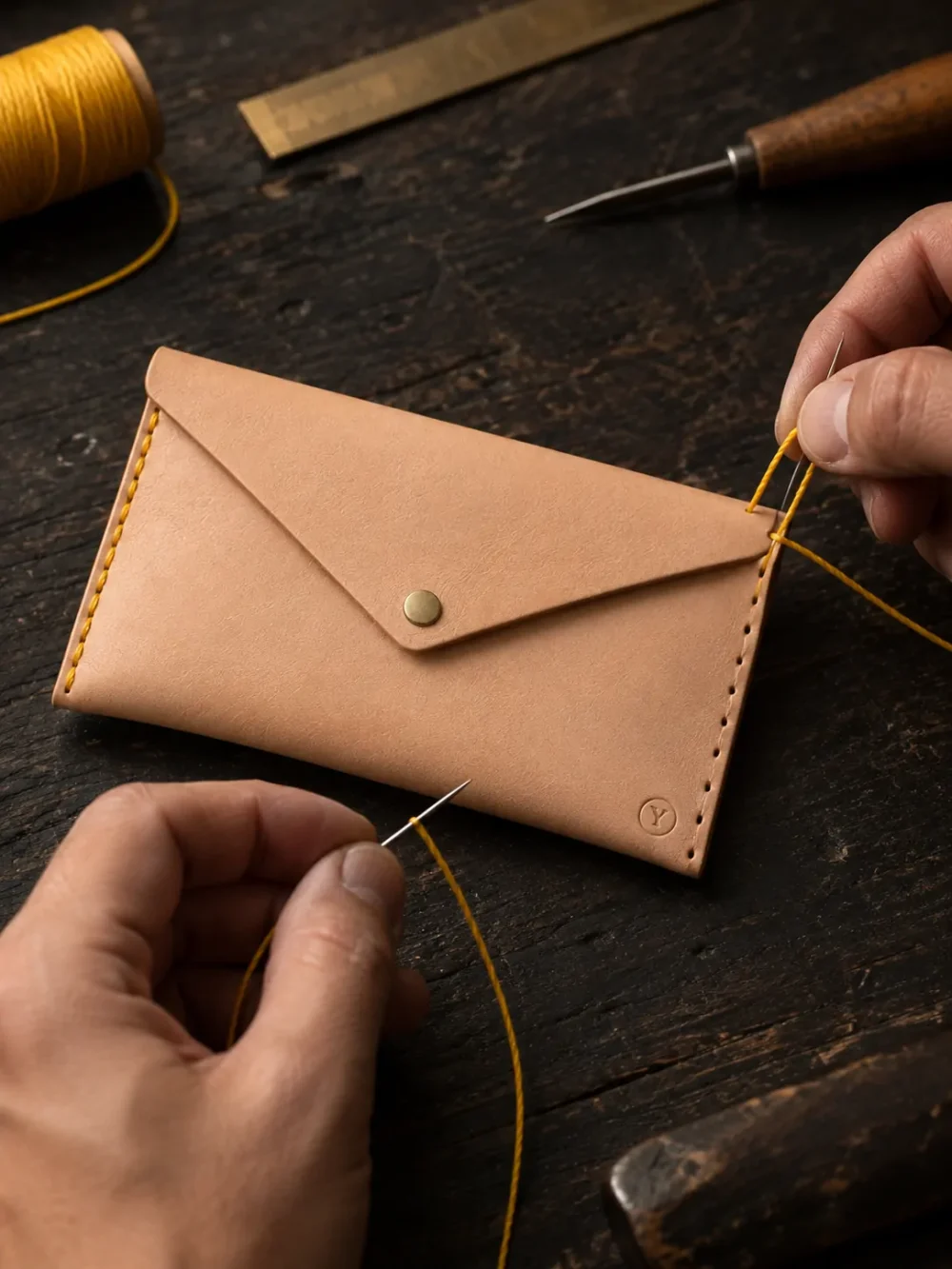 Envelope Clutch Kit, bliver syet i hånden