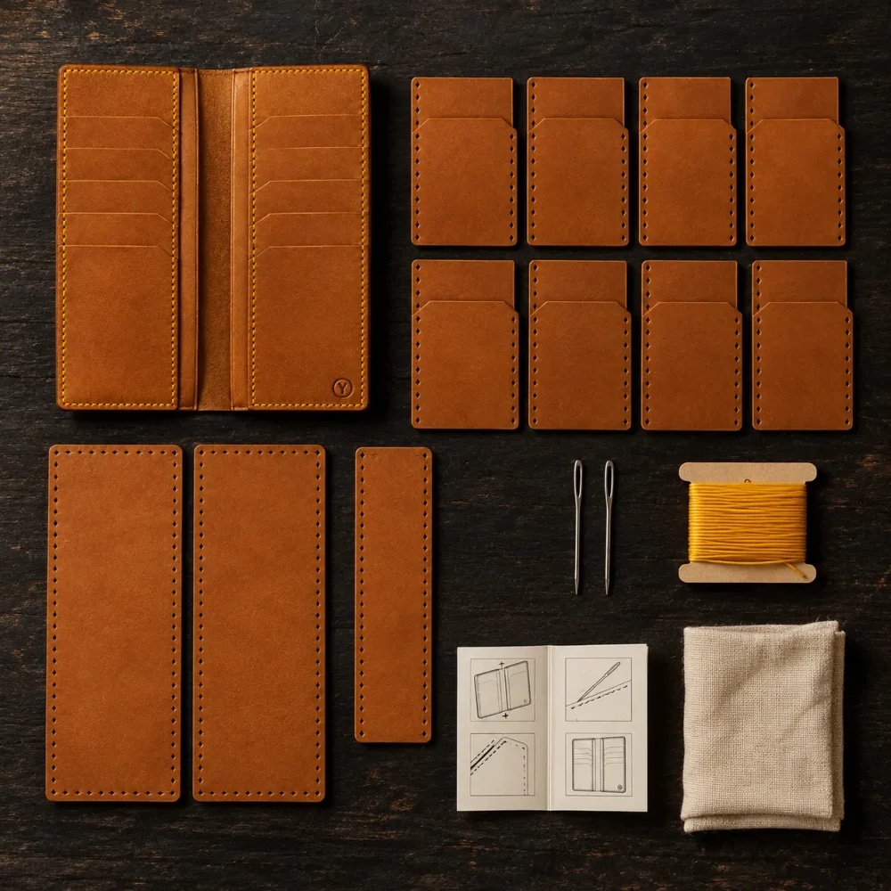 Long Wallet Kit, alt i esken lagt ut