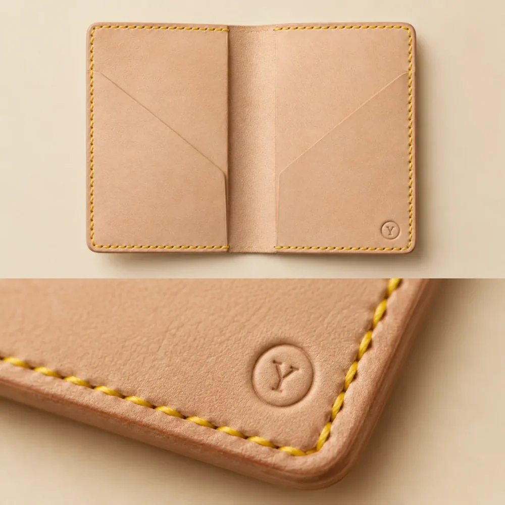 Passport Cover Kit, dettaglio della cucitura e della finitura