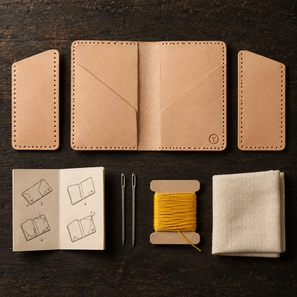 Passport Cover Kit, tutto il contenuto della scatola disposto