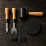 Pricking Iron Set, everything in the box laid out